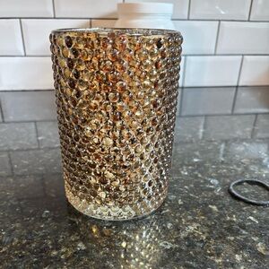 Gold Beaded flower vase